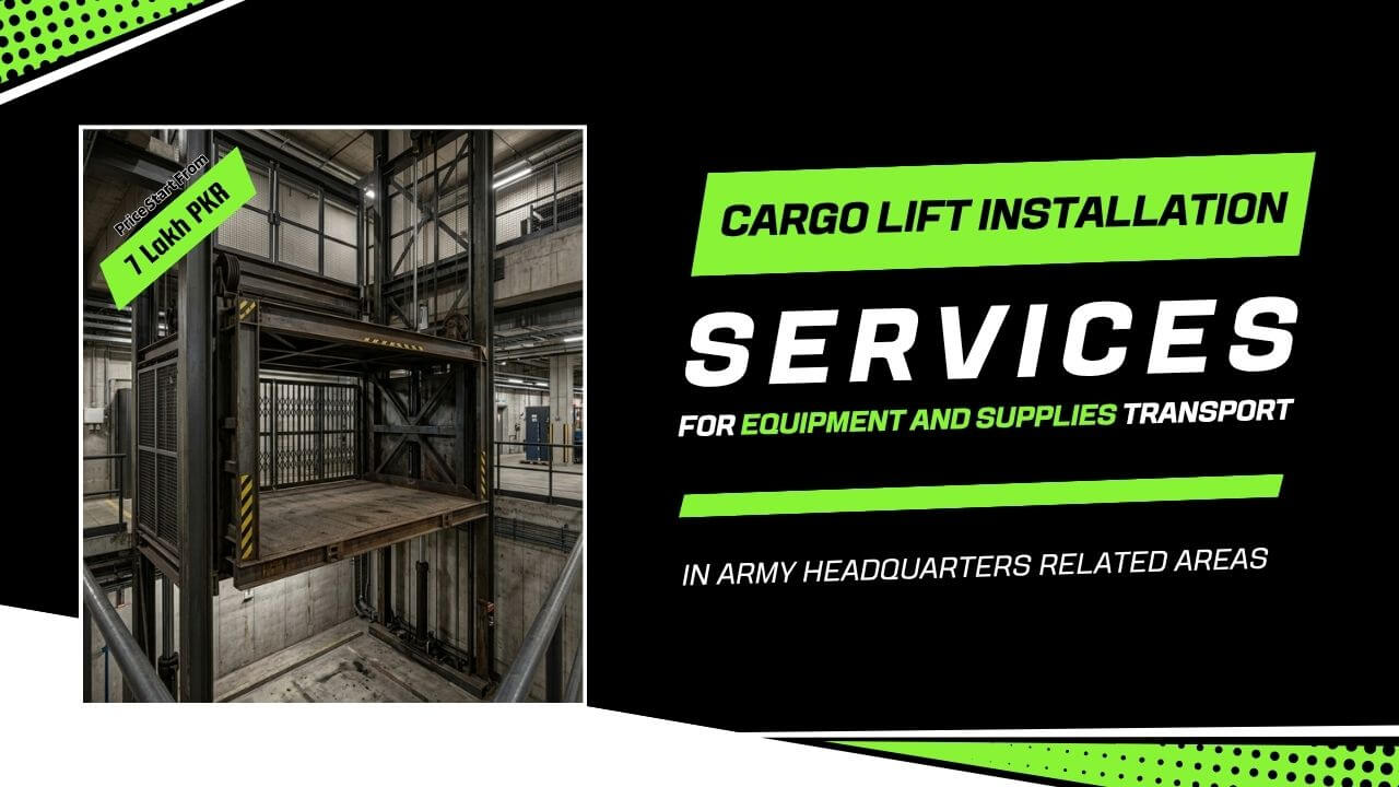 Cargo Lift Installation Services for Equipment and Supplies Transport in Army Headquarters Related Areas