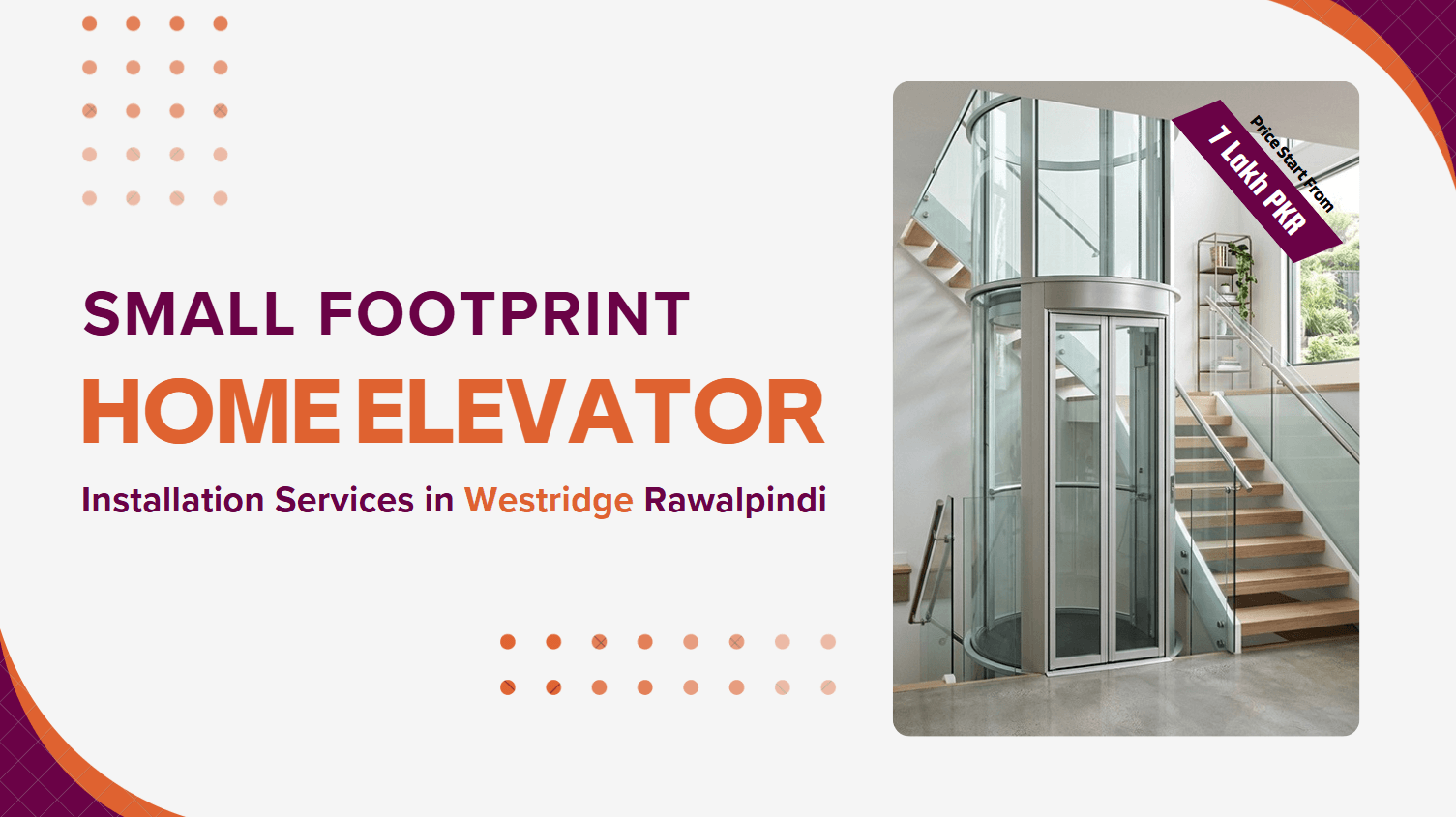 Small Footprint Home Elevator Installation Services in Westridge Rawalpindi